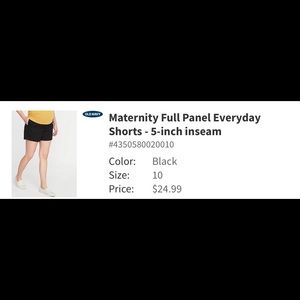 Maternity Old Navy Black shorts
